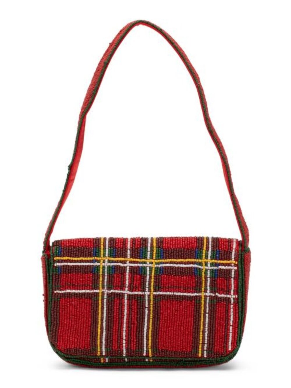 hover to zoom MADE IN INDIA Beaded Plaid Beaded Shoulder